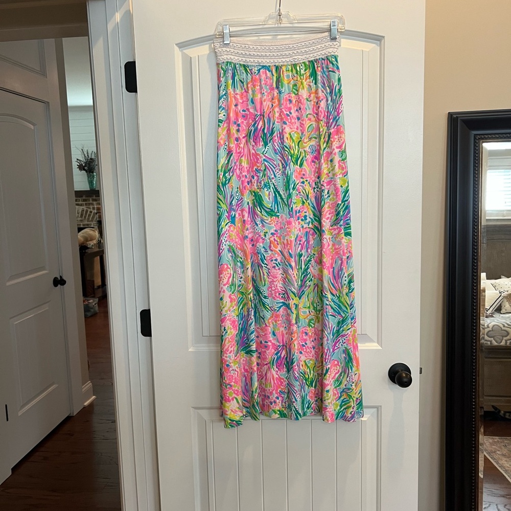 Lilly Pulitzer Nola Beach Maxi Skirt in Fan Sea Pants